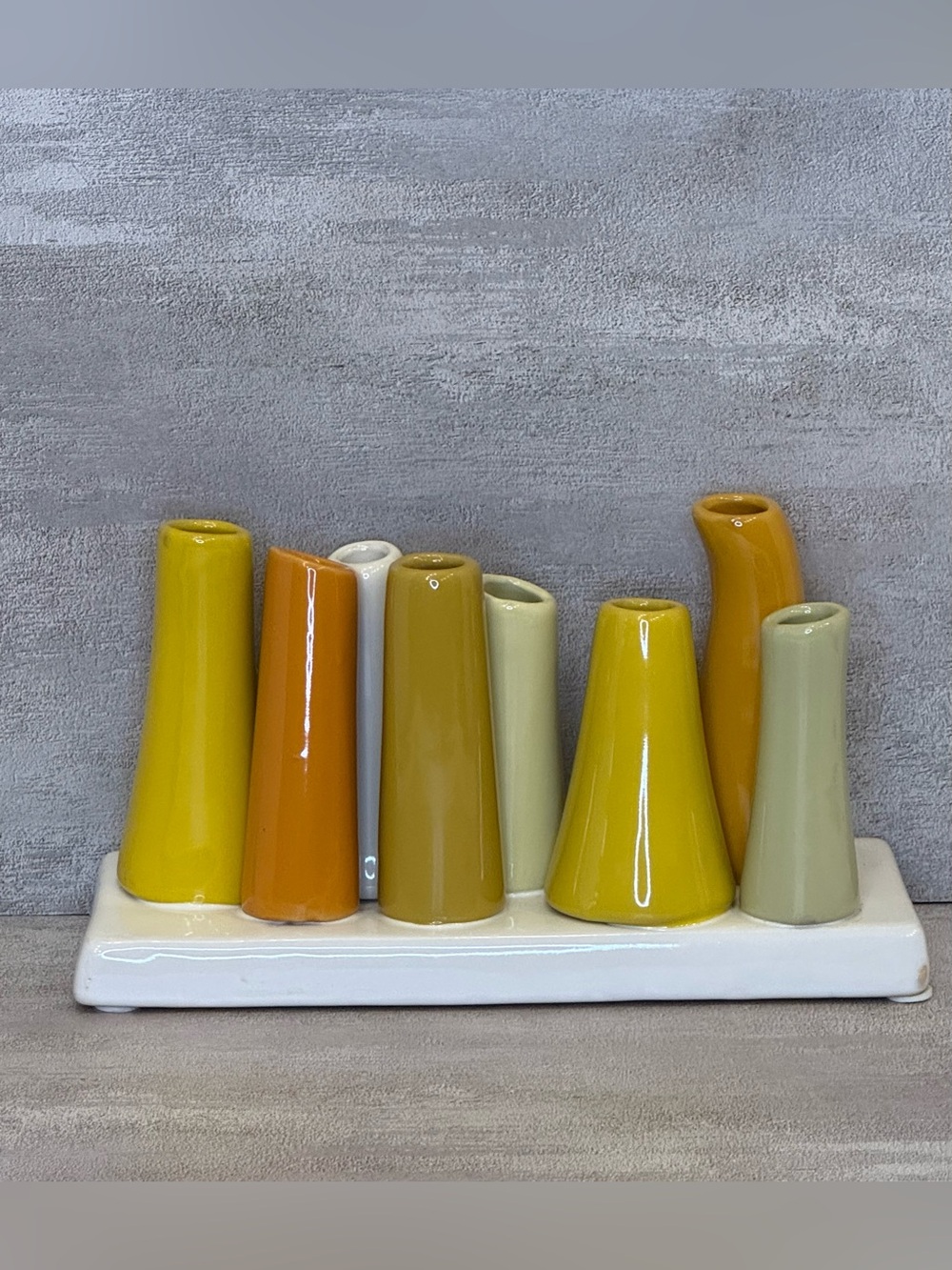Chive Pooley 2 Ceramic Flower Vase. Bud Tubes in a Multi-color arrangement. - Picture 1 of 5